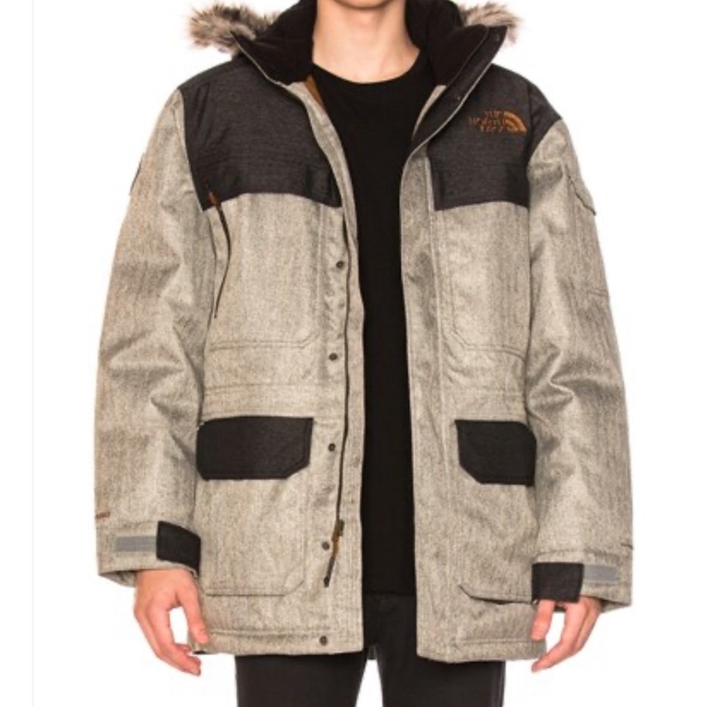 The North Face McMurdo Parka III Mens XXL Grey Black Down Faux Fur Hood F0A33RF